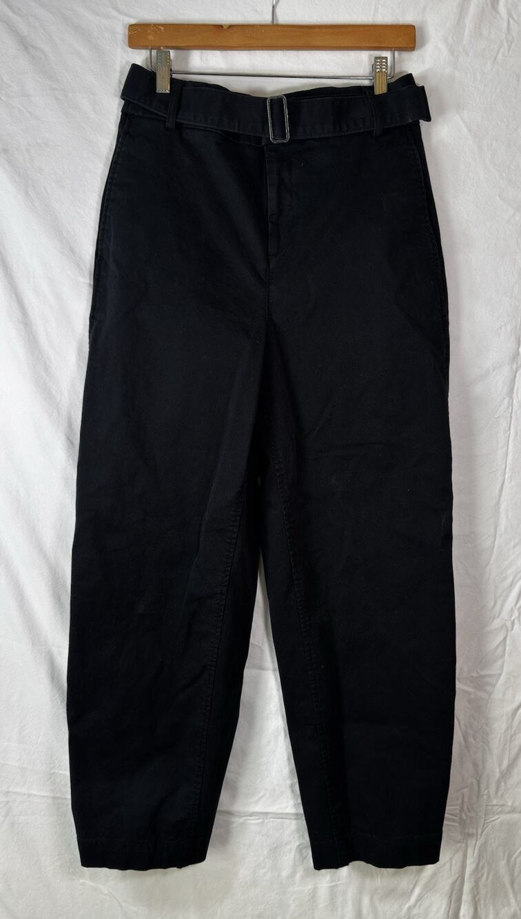 Banana Republic Authentic Chino Womens Pant 98% Cotton Sz 6 Black Belt Utility